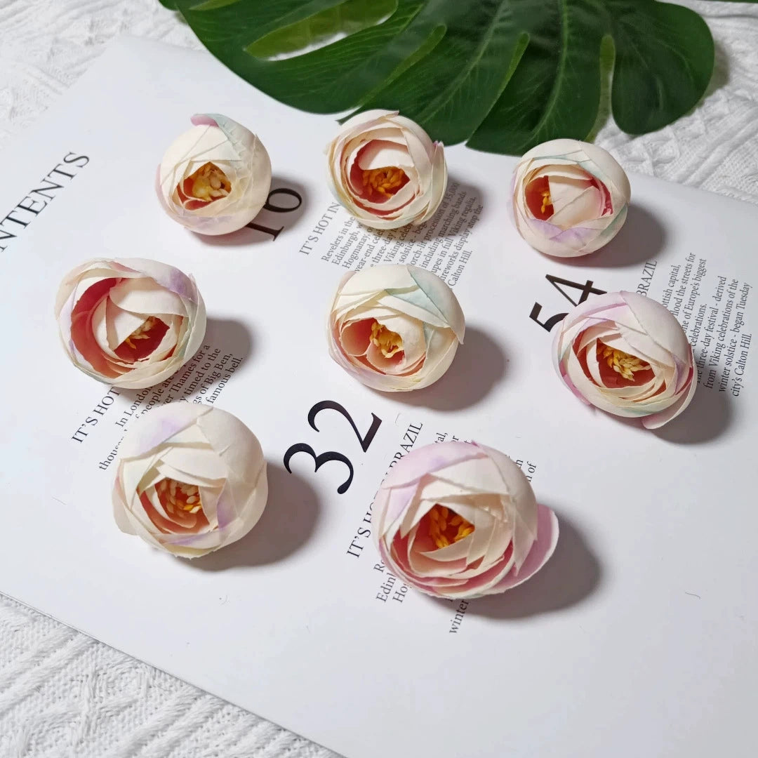10er-Pack Künstliche Rosenknospen 3,5 cm, Vintage Teerosen aus Seidenstoff, Realistische Deko-Blüten für DIY-Projekte, Hochzeit & Floristik