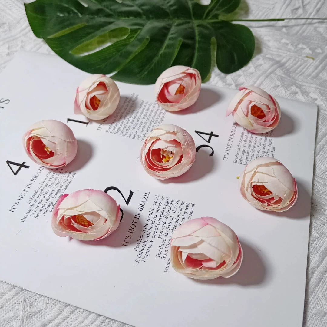 10er-Pack Künstliche Rosenknospen 3,5 cm, Vintage Teerosen aus Seidenstoff, Realistische Deko-Blüten für DIY-Projekte, Hochzeit & Floristik