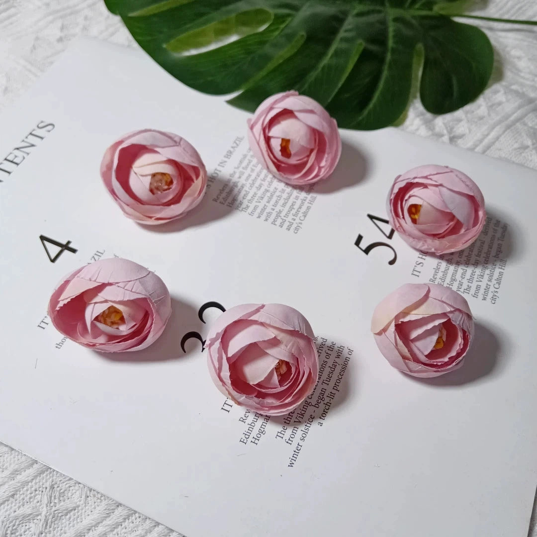10er-Pack Künstliche Rosenknospen 3,5 cm, Vintage Teerosen aus Seidenstoff, Realistische Deko-Blüten für DIY-Projekte, Hochzeit & Floristik