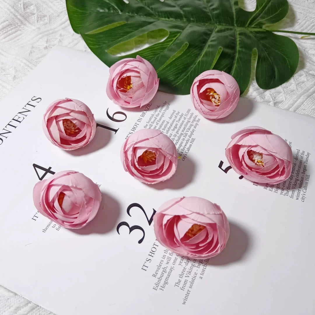 10er-Pack Künstliche Rosenknospen 3,5 cm, Vintage Teerosen aus Seidenstoff, Realistische Deko-Blüten für DIY-Projekte, Hochzeit & Floristik