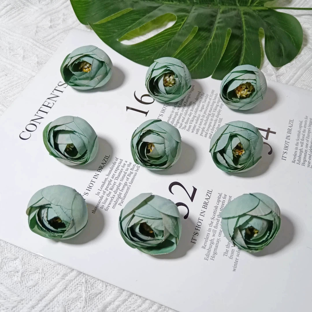 10 Stück Europäischer Vintage Teeblume, Realistische Kunstrosen, 3,5 cm Durchmesser, Perfekt für DIY Hochzeitsdekoration, Blumenkränze, Geschenke