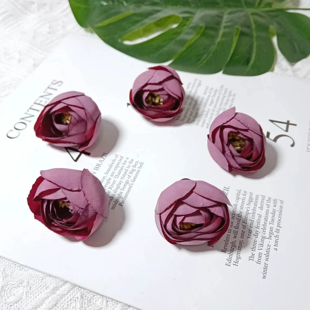 10 Stück Europäischer Vintage Teeblume, Realistische Kunstrosen, 3,5 cm Durchmesser, Perfekt für DIY Hochzeitsdekoration, Blumenkränze, Geschenke