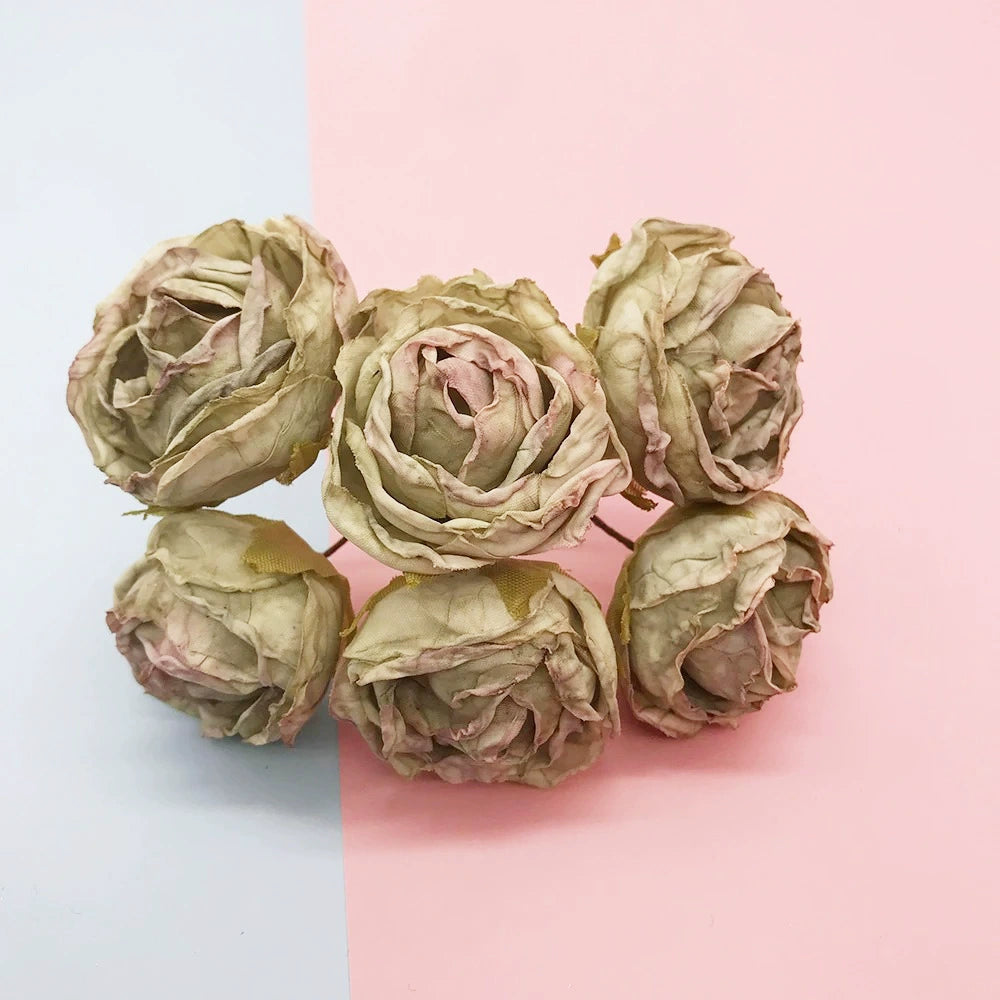 Künstlicher Rosenstrauß, 10 cm, realistisch, ideal für Hochzeiten, Geschenke, Dekoration, langlebig, pflegeleicht, 6 Blüten
