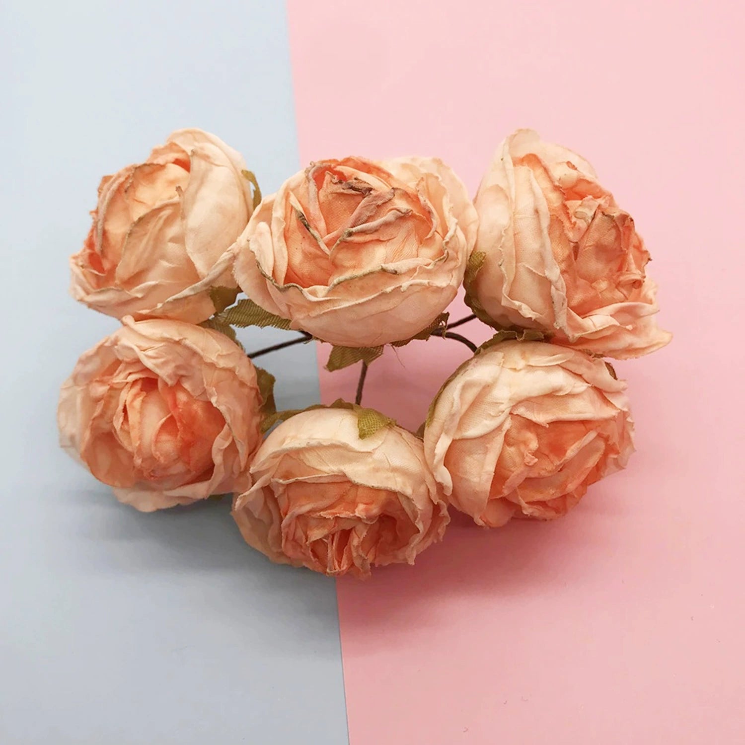 Künstlicher Rosenstrauß, 10 cm, realistisch, ideal für Hochzeiten, Geschenke, Dekoration, langlebig, pflegeleicht, 6 Blüten
