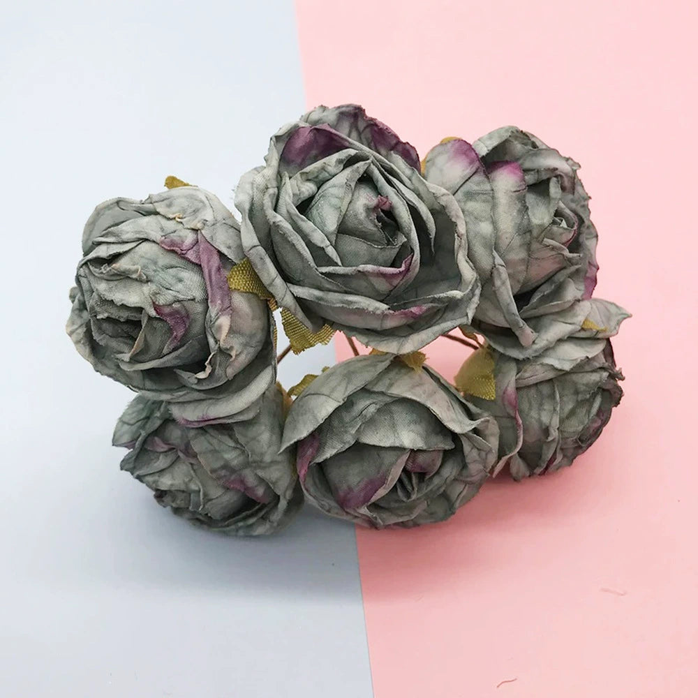 Künstlicher Rosenstrauß, 10 cm, realistisch, ideal für Hochzeiten, Geschenke, Dekoration, langlebig, pflegeleicht, 6 Blüten