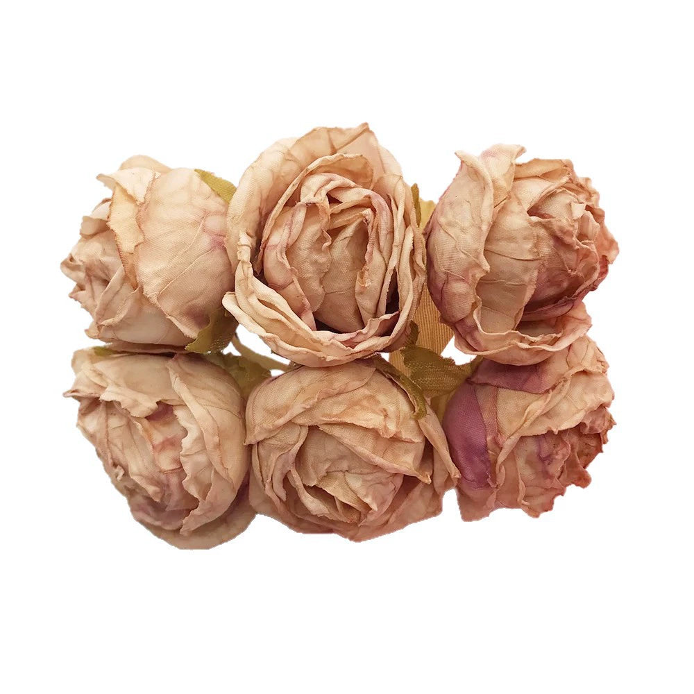 Künstlicher Rosenstrauß, 10 cm, realistisch, ideal für Hochzeiten, Geschenke, Dekoration, langlebig, pflegeleicht, 6 Blüten