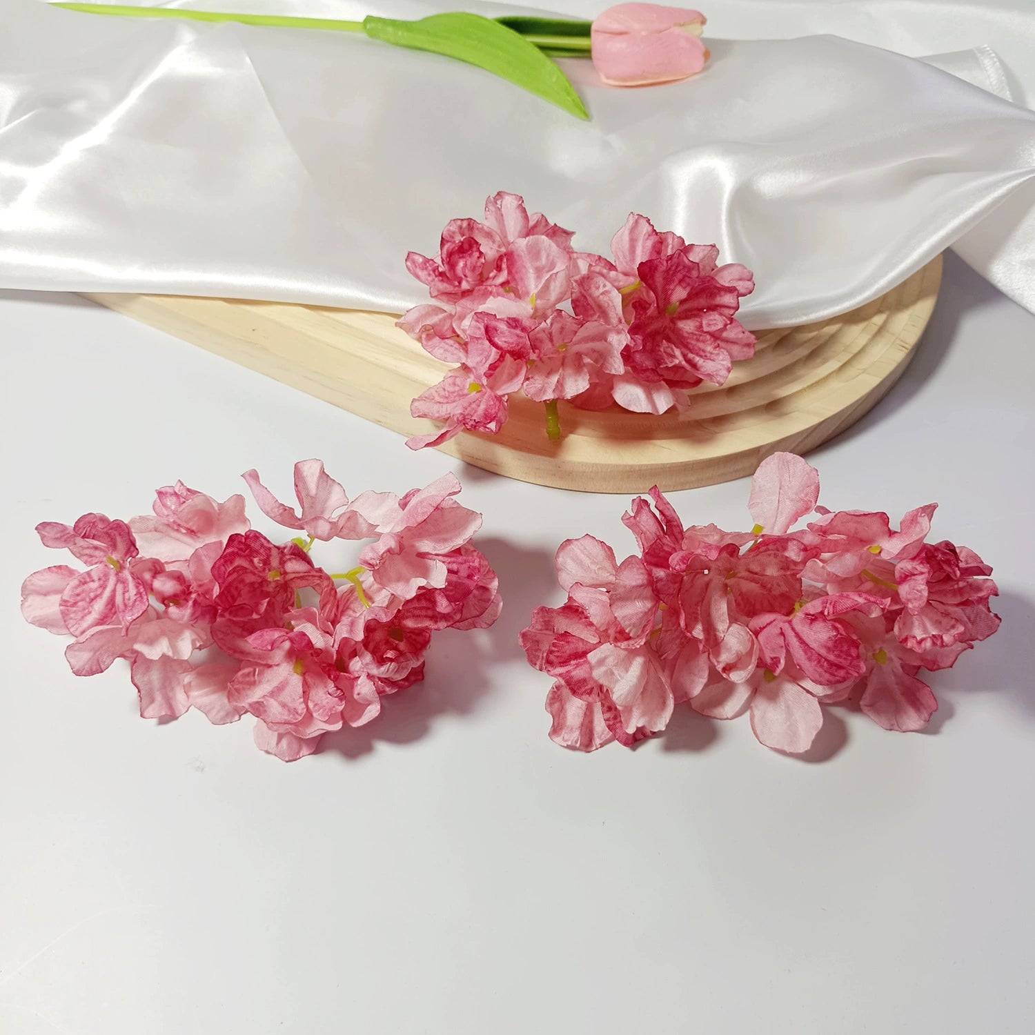Künstliche Hortensienköpfe mit geflammtem Rand, 5 cm, Realistische Kunstblumen für DIY Gestecke, Hochzeit, Tischdeko, Basteln & Floristik