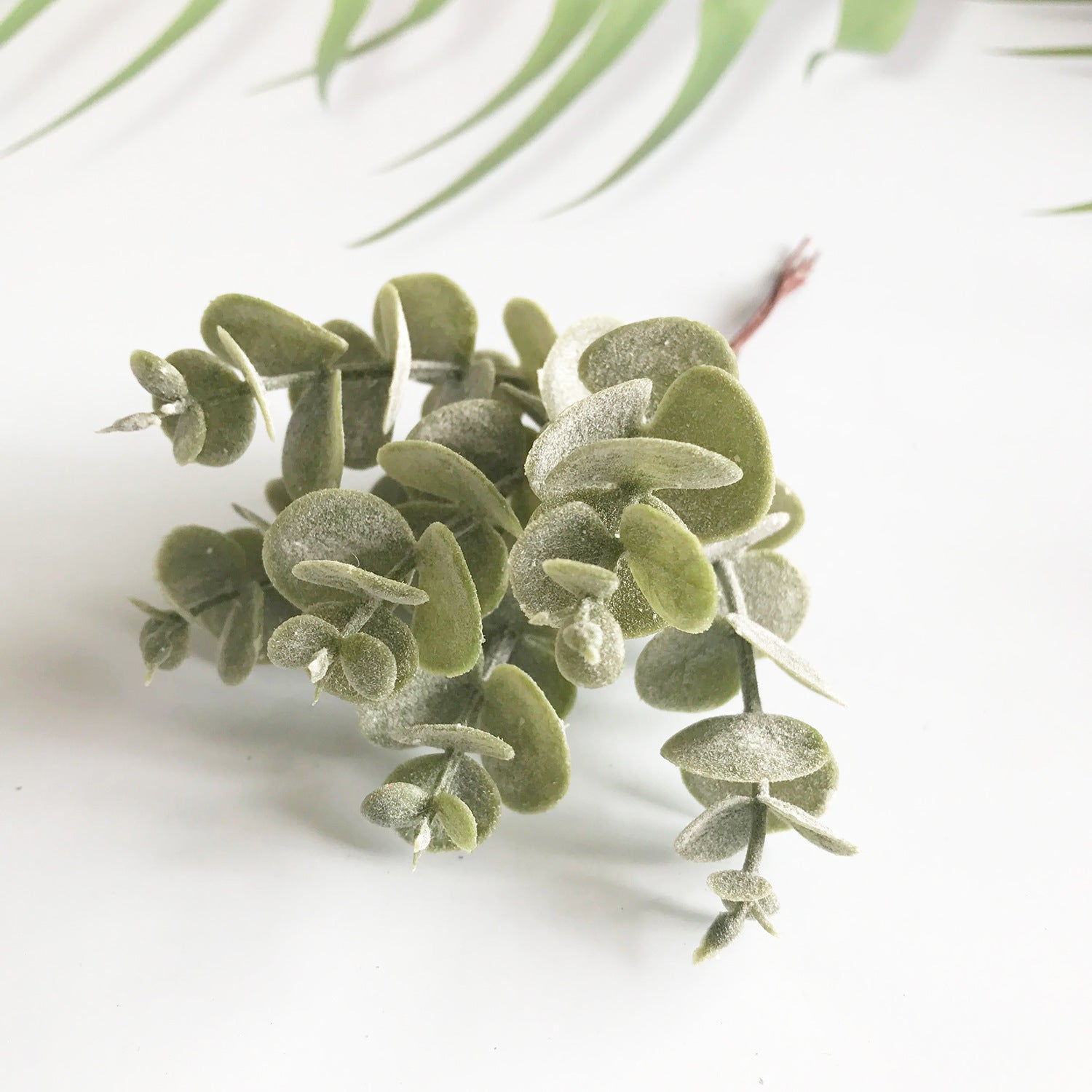Künstliche Eukalyptusblätter 14,5 cm, Realistische Deko Zweige in Weiß-Grün, Ideal für Vasen, DIY Gestecke, Kränze & Hochzeitsdeko