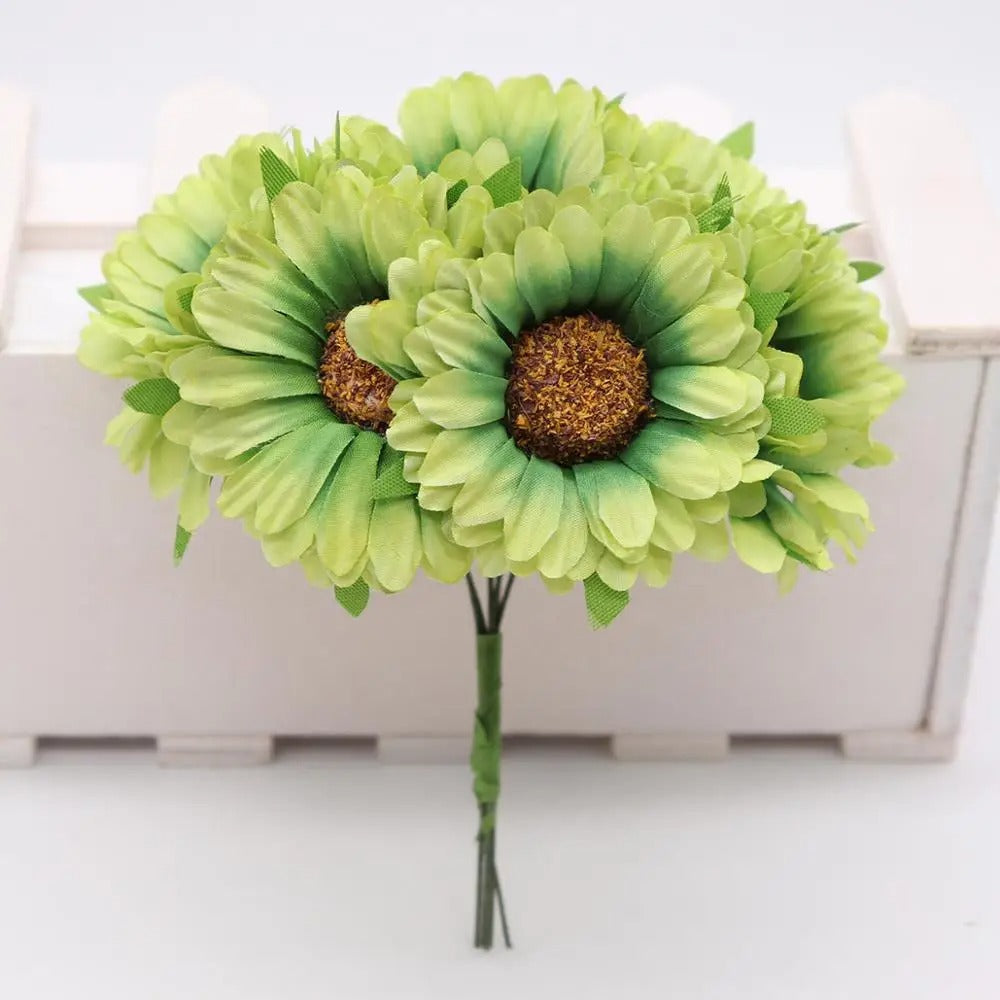 Künstliche Chrysanthemenköpfe, 11 cm Seidenblumen im Bund, Täuschend echte Kunstblumen für DIY, Hochzeit, Gestecke und Floristik-Bedarf