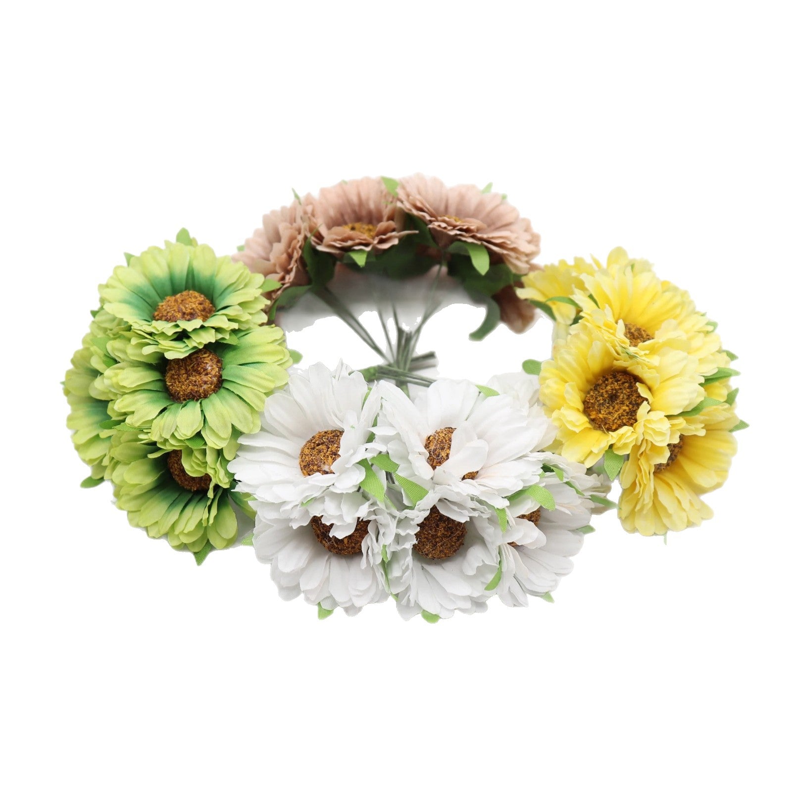 Künstliche Chrysanthemenköpfe, 11 cm Seidenblumen im Bund, Täuschend echte Kunstblumen für DIY, Hochzeit, Gestecke und Floristik-Bedarf