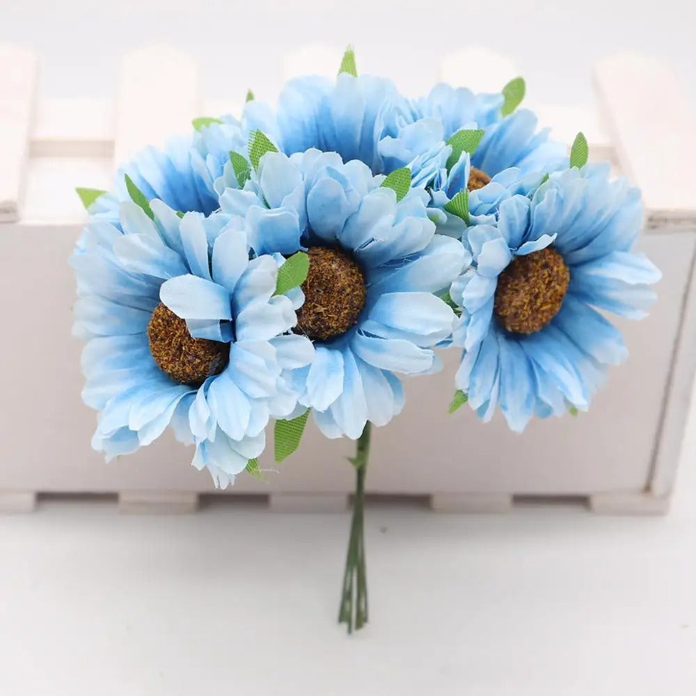 Künstliche Chrysanthemenköpfe, 11 cm Seidenblumen im Bund, Täuschend echte Kunstblumen für DIY, Hochzeit, Gestecke und Floristik-Bedarf