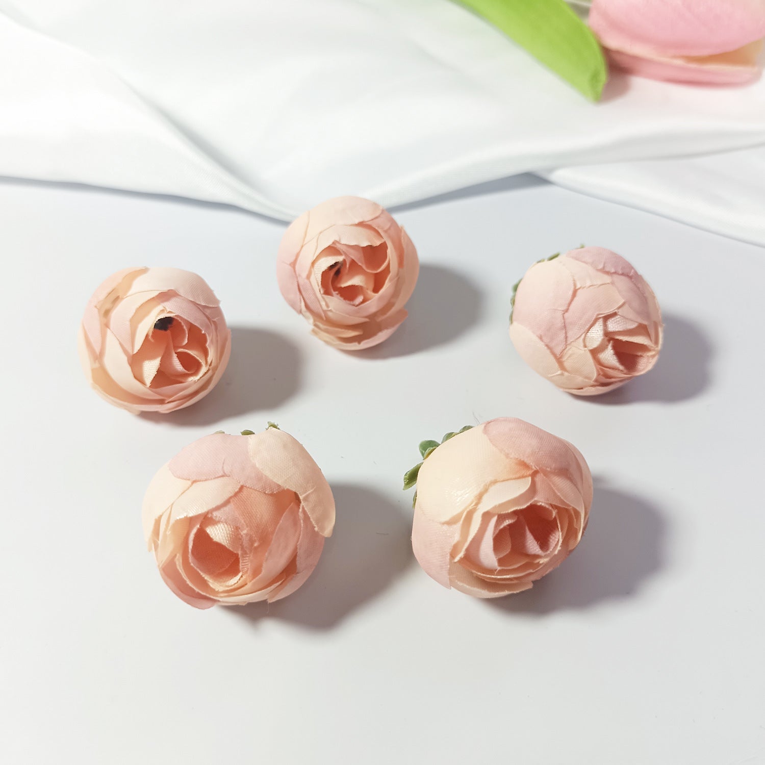 Künstliche Rosenknospen 3 cm, realistisch, ideal für DIY Hochzeitsfloristik, Geschenke, Dekoration, 5 Stück
