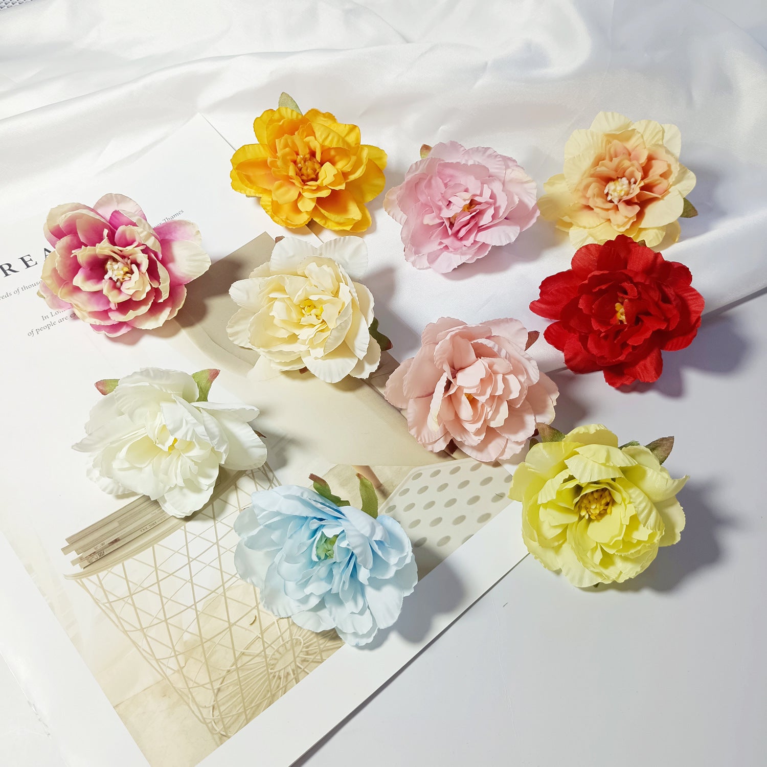 Realistische Kunstblumen Schlaflilien, 7 cm, 10 Stück, für Hochzeiten, DIY-Bastelprojekte, Wohnkultur, Floristenbedarf