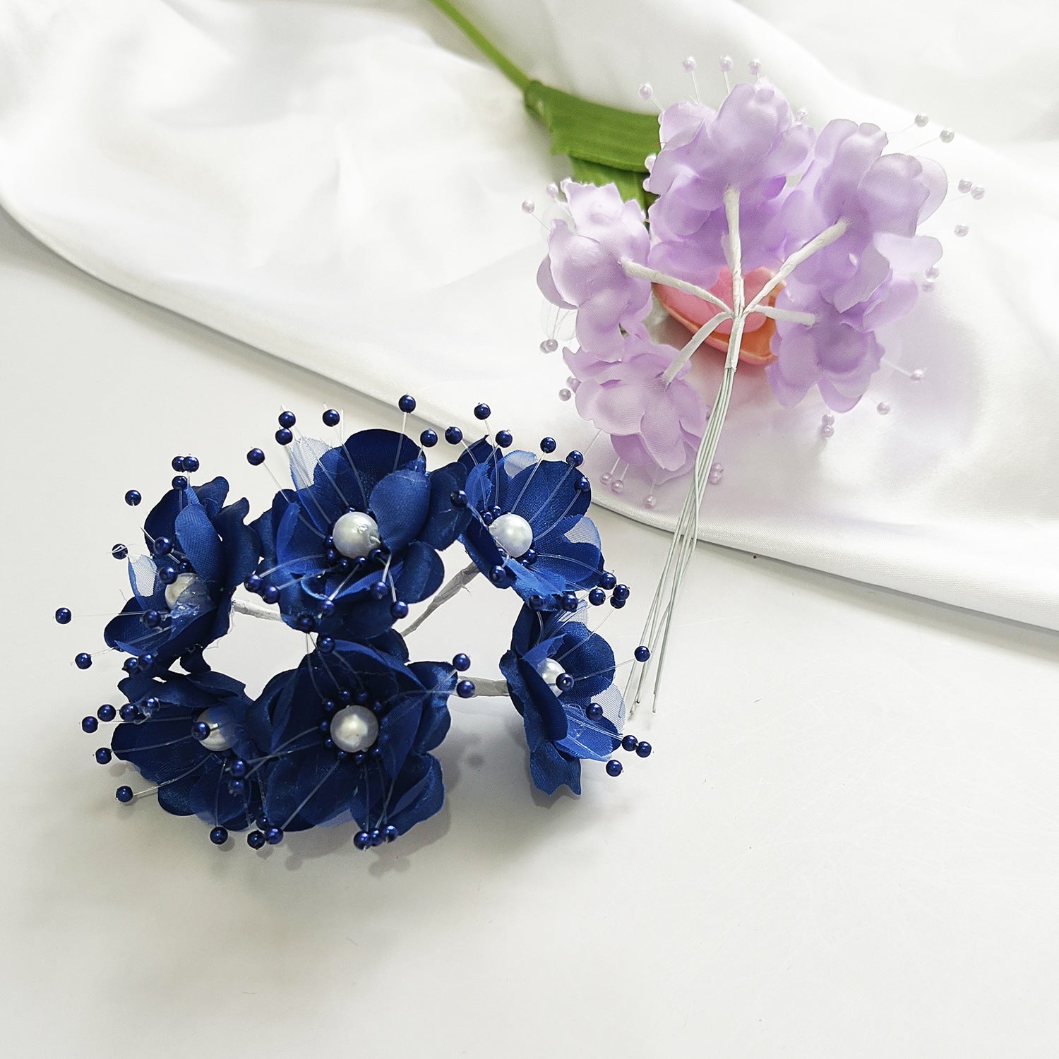 Faux-Blumenperlen-Haaraccessoire, 12 cm, handgefertigt, perfekt für Hochzeiten, DIY-Projekte, Braut- und Veranstaltungsdekoration