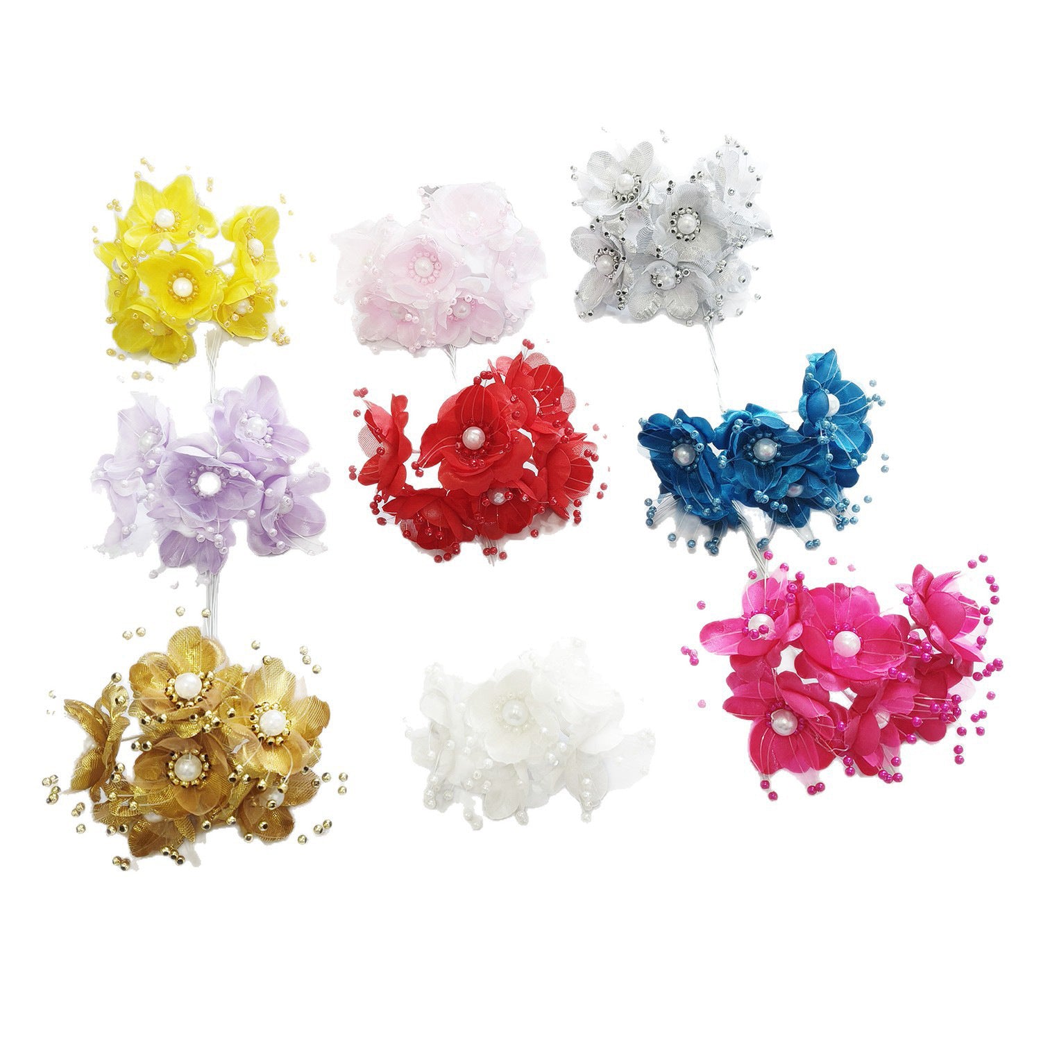 Faux-Blumenperlen-Haaraccessoire, 12 cm, handgefertigt, perfekt für Hochzeiten, DIY-Projekte, Braut- und Veranstaltungsdekoration