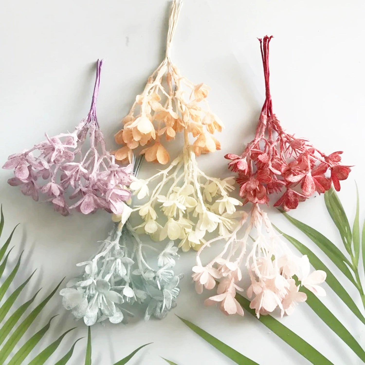 Künstliche Blumen DIY Set, 16,5 cm, realistische grüne Blätter, 8 Farben, für Hochzeiten, Veranstaltungen, Dekoration, Geschenke