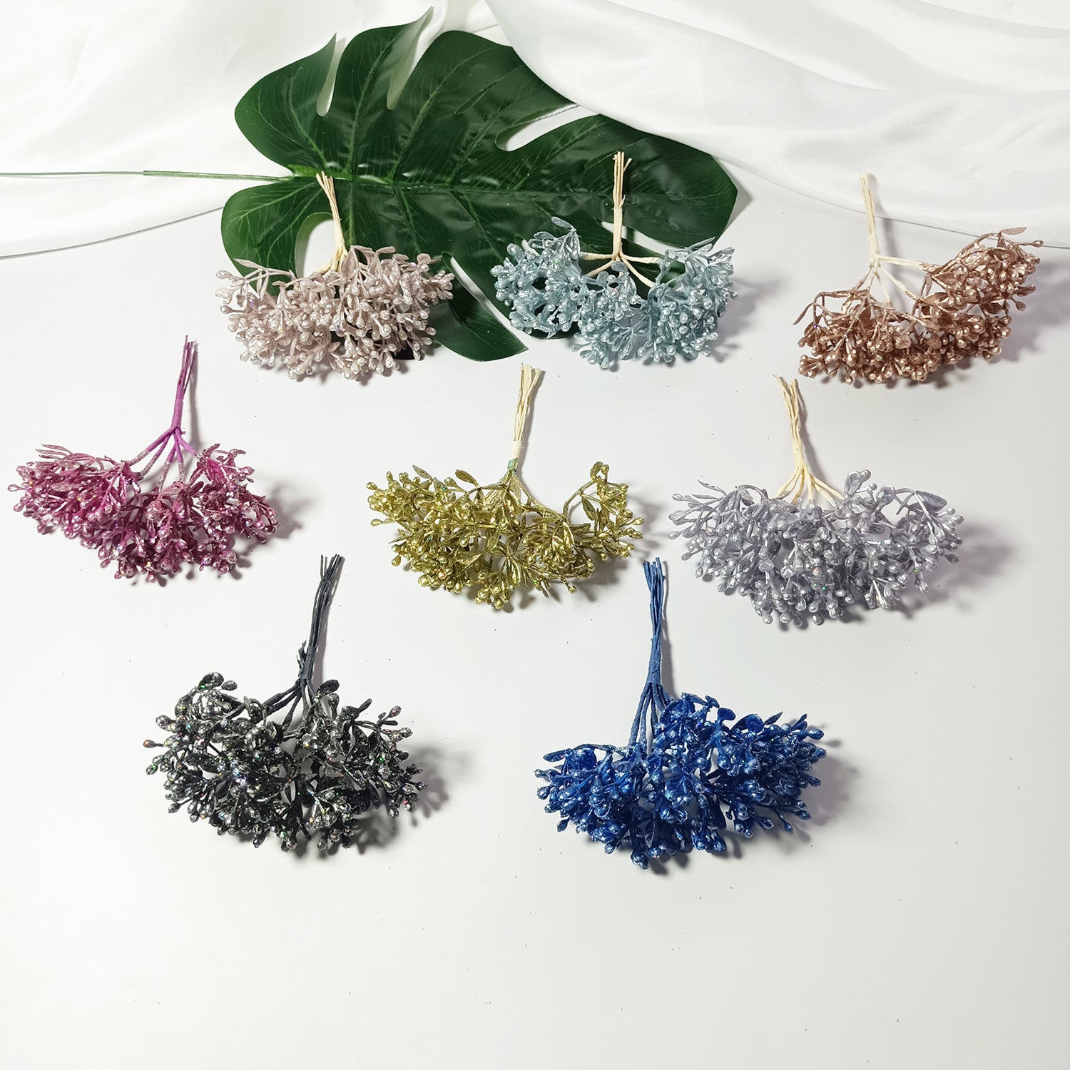 Künstlicher Beerenstrauß 10 cm, Täuschend Echte Mini-Beeren-Zweige für DIY Bastelprojekte, Hochzeit, Gestecke & Haarschmuck