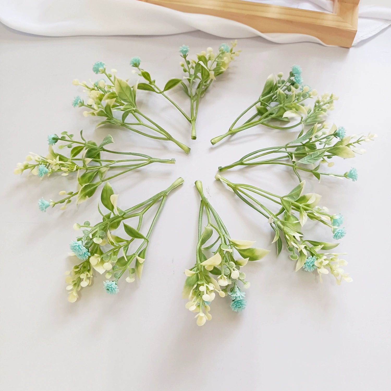 Künstliche Schleierkraut Blumenköpfe, 11,5 cm, Täuschend echte Mini-Blumen für DIY, Basteln, Hochzeit, Gestecke, Kränze & Floristikbedarf