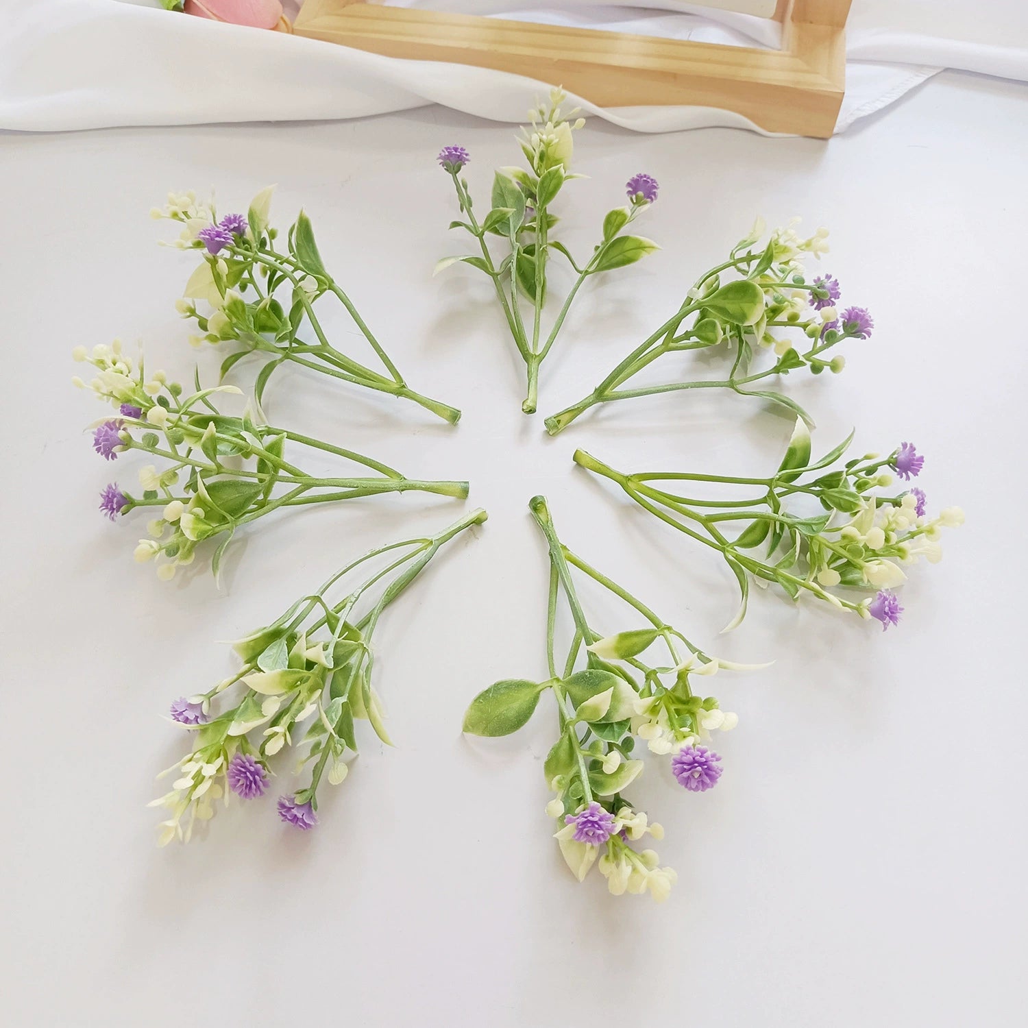 Künstliche Schleierkraut Blumenköpfe, 11,5 cm, Täuschend echte Mini-Blumen für DIY, Basteln, Hochzeit, Gestecke, Kränze & Floristikbedarf