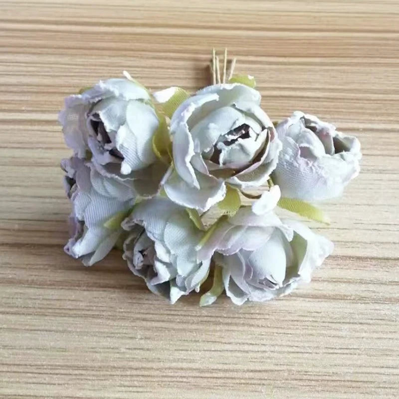 Einzelner Rosenkopf 7 cm aus Seidenstoff, Täuschend echte Kunstrose für DIY-Bastelprojekte, Hochzeitsfloristik, Gestecke und Dekoration