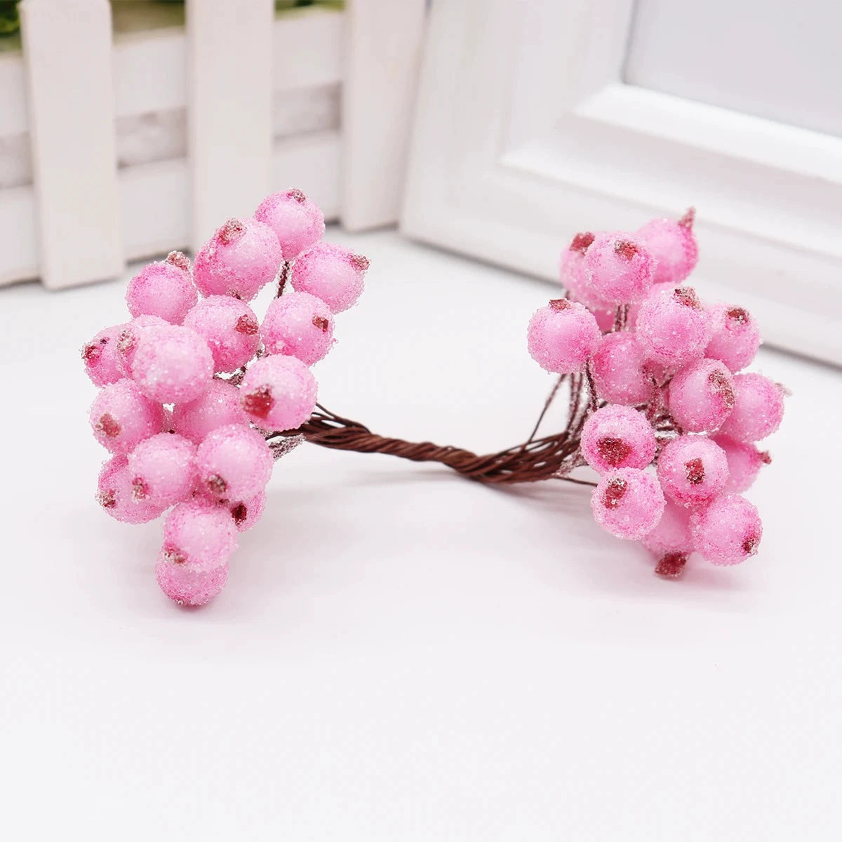 Künstliche Beerenblüten, 1,2 cm Durchmesser, langlebig, 14 cm lang, 13 Farben, ideal für Hochzeiten, Floristen, DIY-Geschenke, Tischdekoration