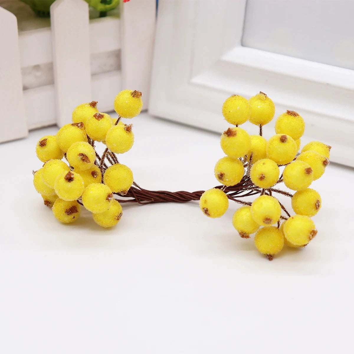 Künstliche Beerenblüten, 1,2 cm Durchmesser, langlebig, 14 cm lang, 13 Farben, ideal für Hochzeiten, Floristen, DIY-Geschenke, Tischdekoration