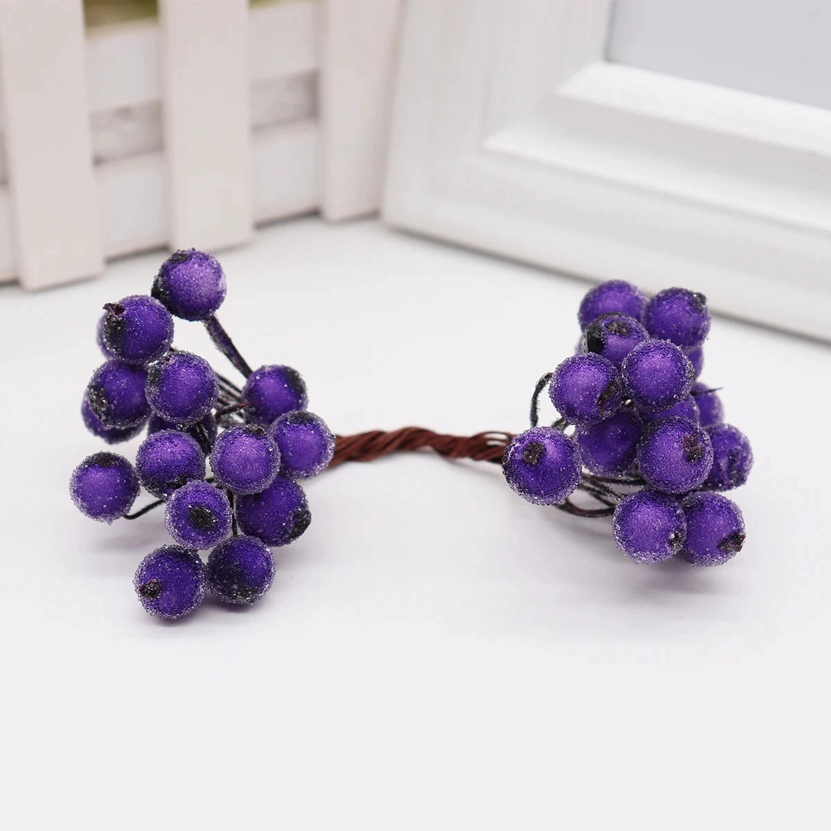 Künstliche Beerenblüten, 1,2 cm Durchmesser, langlebig, 14 cm lang, 13 Farben, ideal für Hochzeiten, Floristen, DIY-Geschenke, Tischdekoration