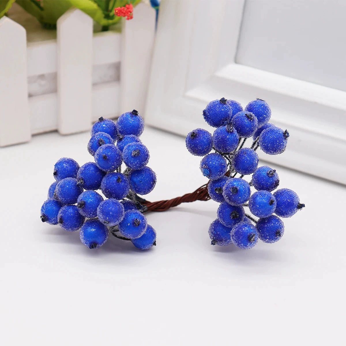 Künstliche Beerenblüten, 1,2 cm Durchmesser, langlebig, 14 cm lang, 13 Farben, ideal für Hochzeiten, Floristen, DIY-Geschenke, Tischdekoration