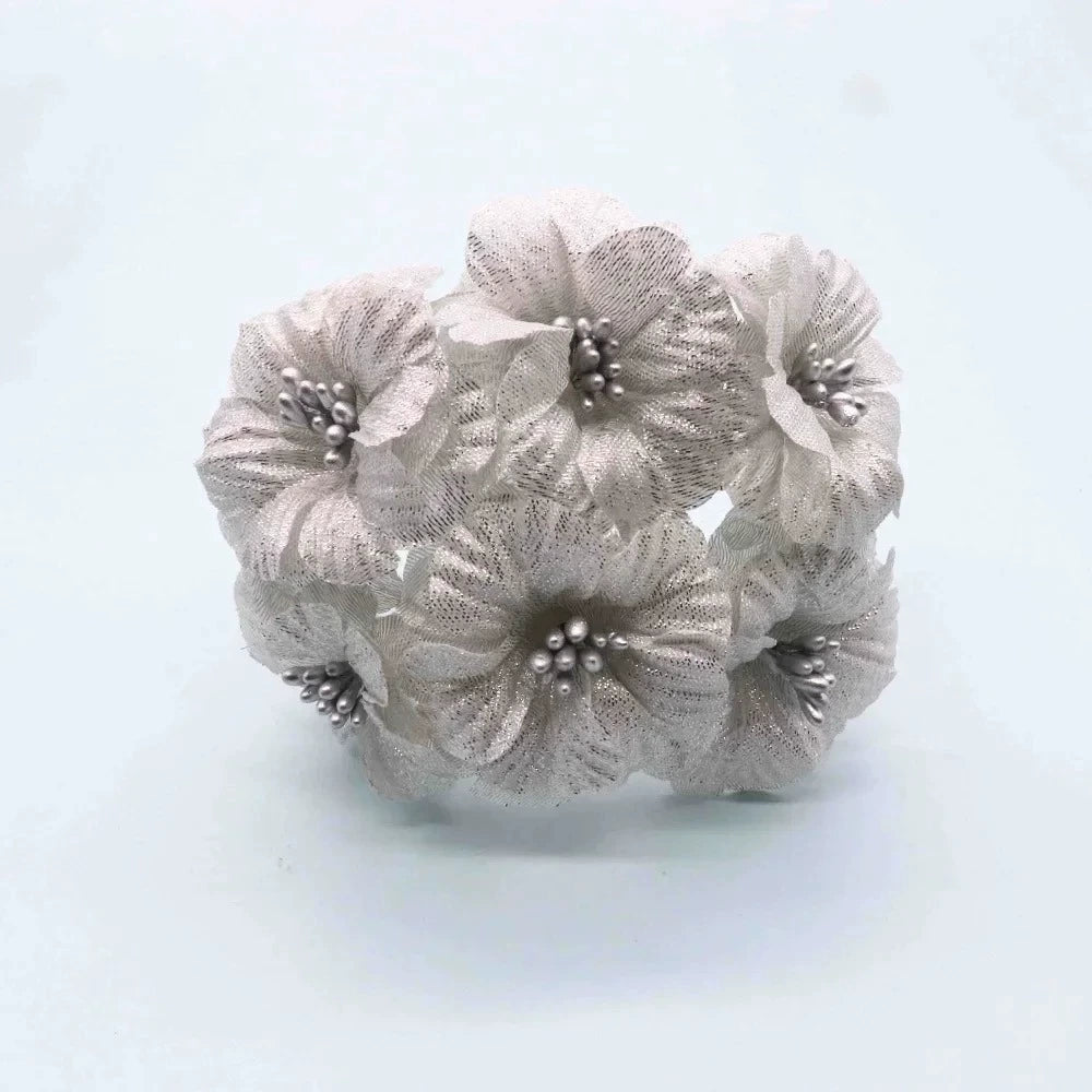 Künstliche Pfingstrose Blumenstrauß, 11 cm, realistische Optik, Gold und Silber, ideal für Hochzeiten, Dekoration, Geschenke