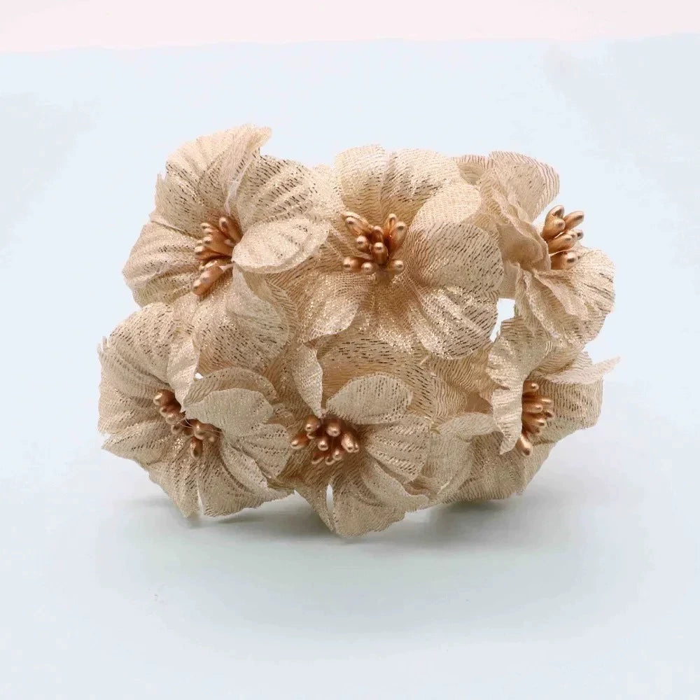 Künstliche Pfingstrose Blumenstrauß, 11 cm, realistische Optik, Gold und Silber, ideal für Hochzeiten, Dekoration, Geschenke