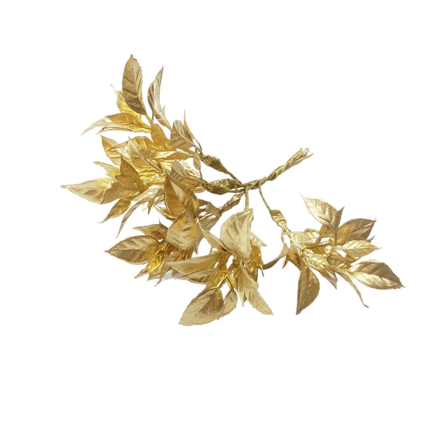 Goldene Deko Blätter 14 cm, Künstliche Blätter für DIY Basteln, Hochzeit, Gestecke, Ansteckblumen, Realistische Optik