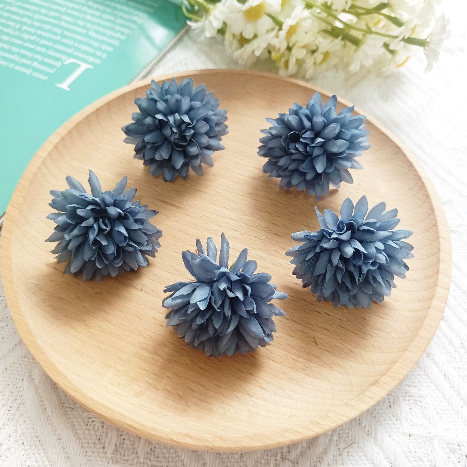 Künstliche Wildblumen Blütenköpfe 4cm, 10 Farben, Realistische Seidenblumen zum Basteln, DIY Gestecke, Hochzeitsdeko, Ansteckblume