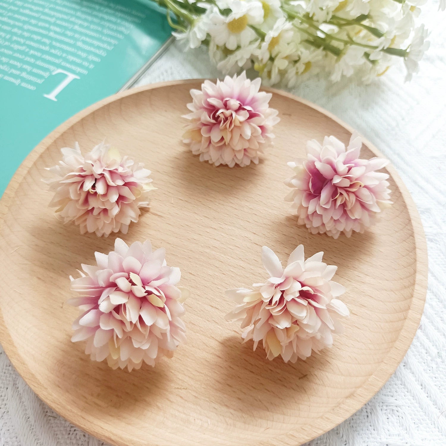 Künstliche Wildblumen Blütenköpfe 4cm, 10 Farben, Realistische Seidenblumen zum Basteln, DIY Gestecke, Hochzeitsdeko, Ansteckblume