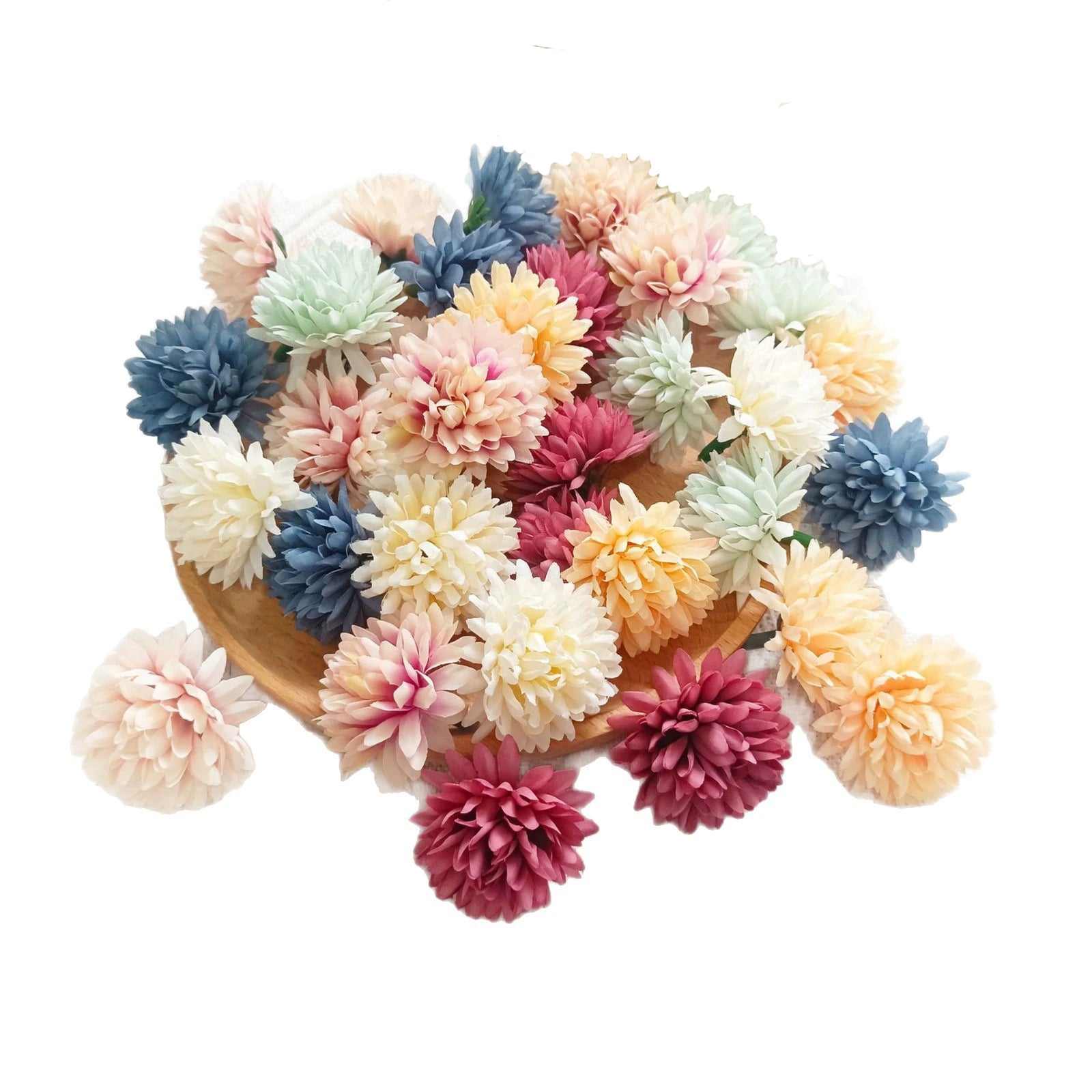 Künstliche Wildblumen Blütenköpfe 4cm, 10 Farben, Realistische Seidenblumen zum Basteln, DIY Gestecke, Hochzeitsdeko, Ansteckblume