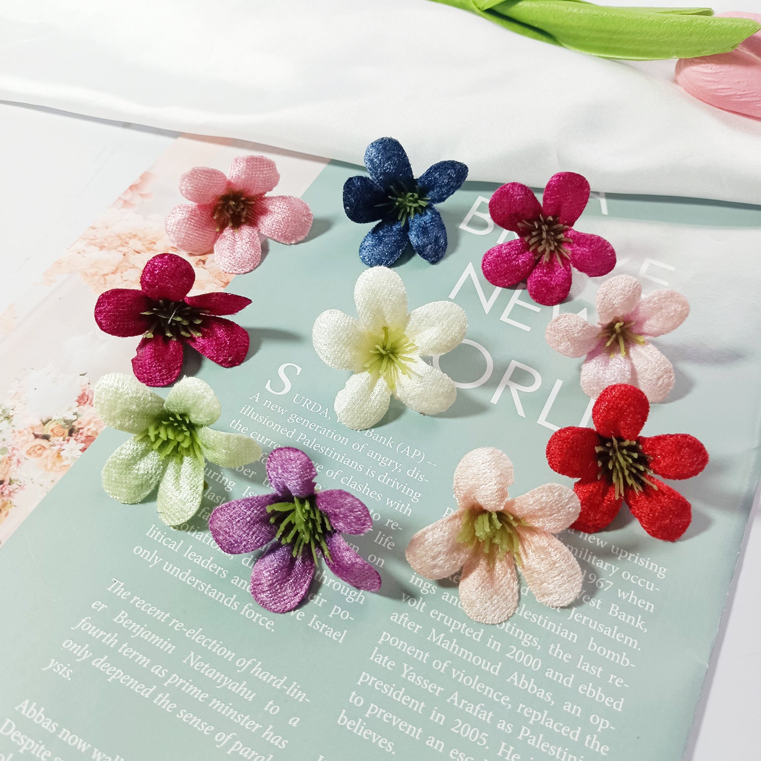 Wildblumen Blütenköpfe 10er Set, 4cm, Täuschend Echte Kunstblumen für Floristik & DIY, Hochzeit, Gestecke, Tischdeko, Mengenrabatt