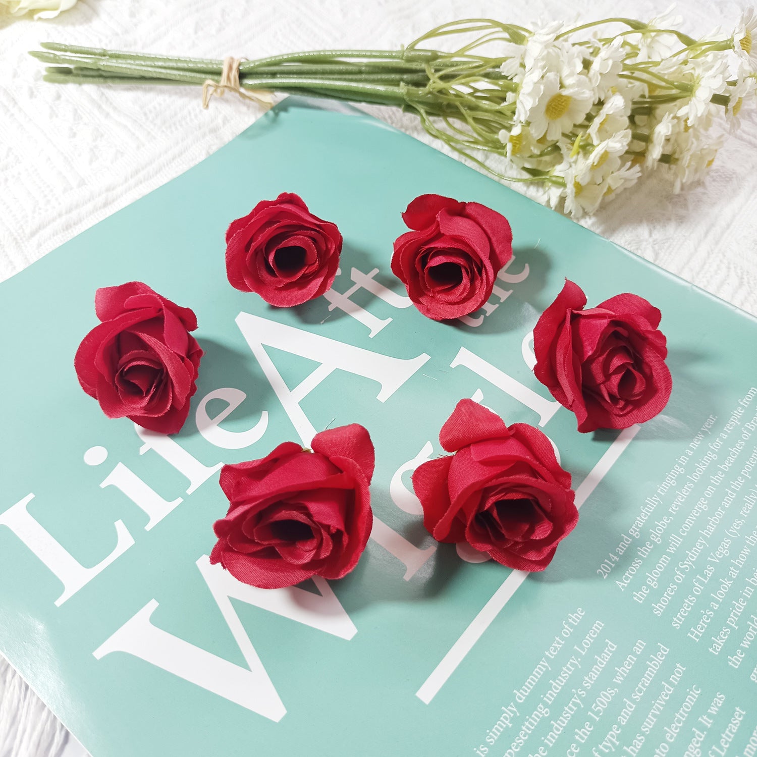 Künstliche kleine Rosenköpfe 4cm, realistisch, DIY Hochzeitsdekoration, Fotografie Requisiten, Geschenkverpackung, langlebig