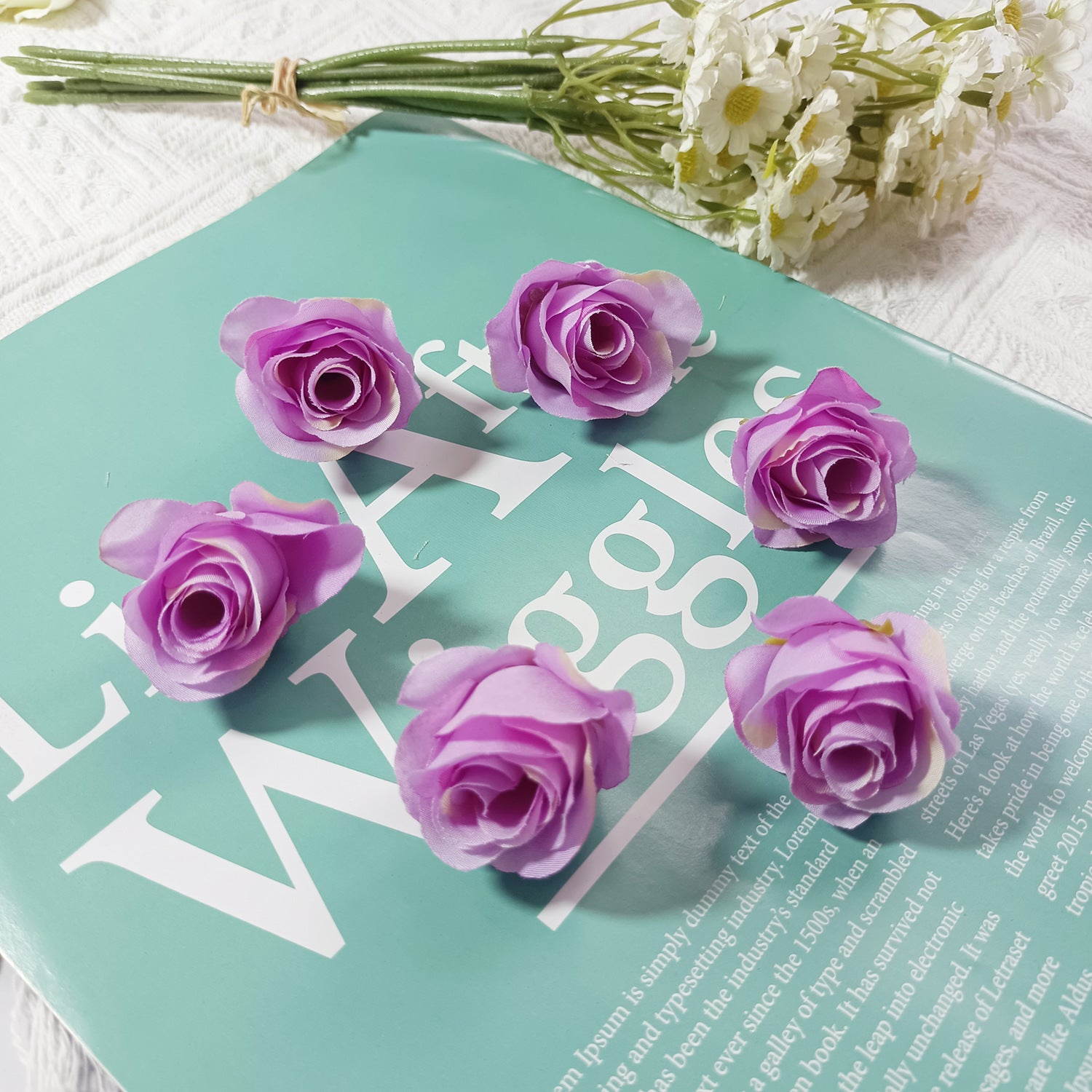 Künstliche kleine Rosenköpfe 4cm, realistisch, DIY Hochzeitsdekoration, Fotografie Requisiten, Geschenkverpackung, langlebig