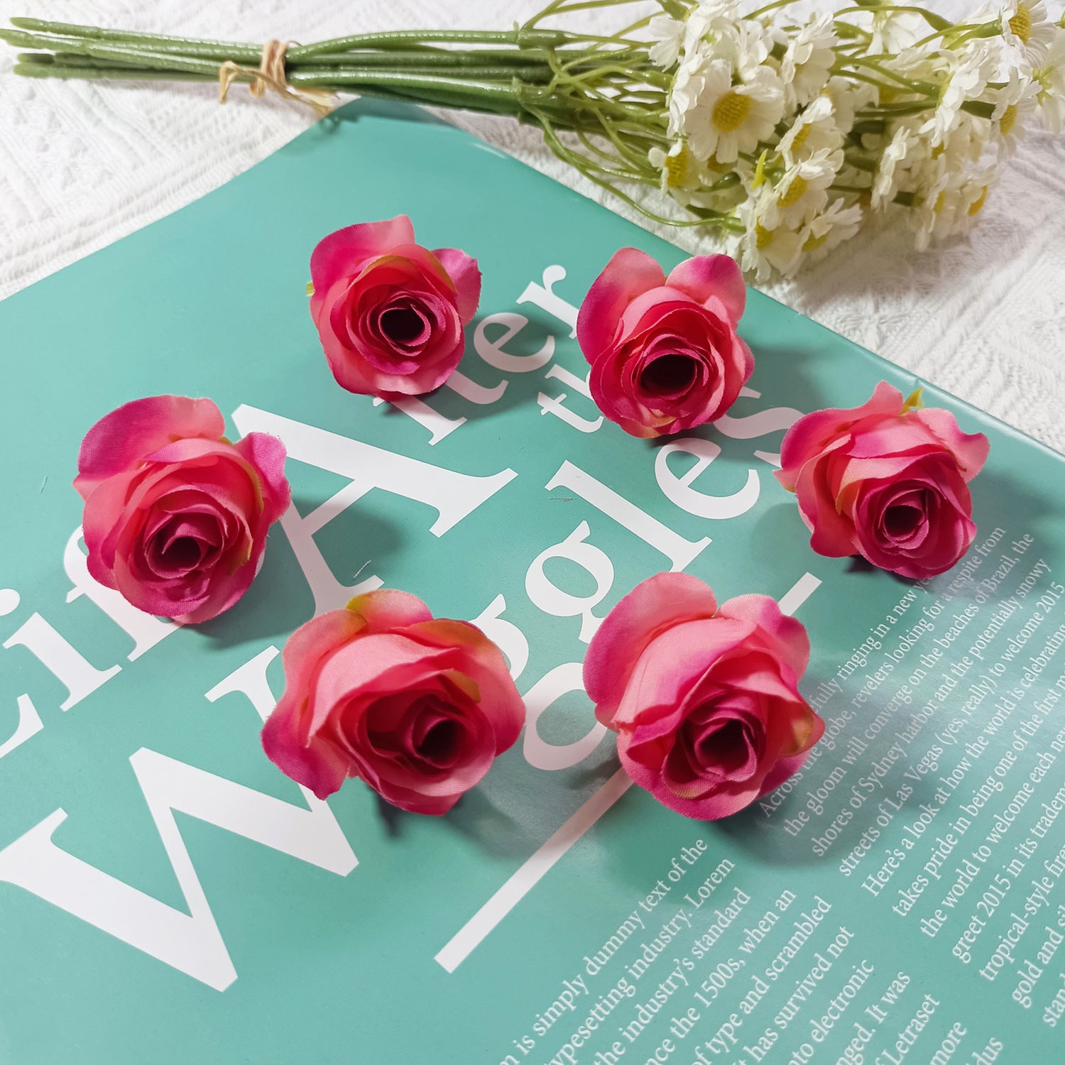 Künstliche kleine Rosenköpfe 4cm, realistisch, DIY Hochzeitsdekoration, Fotografie Requisiten, Geschenkverpackung, langlebig