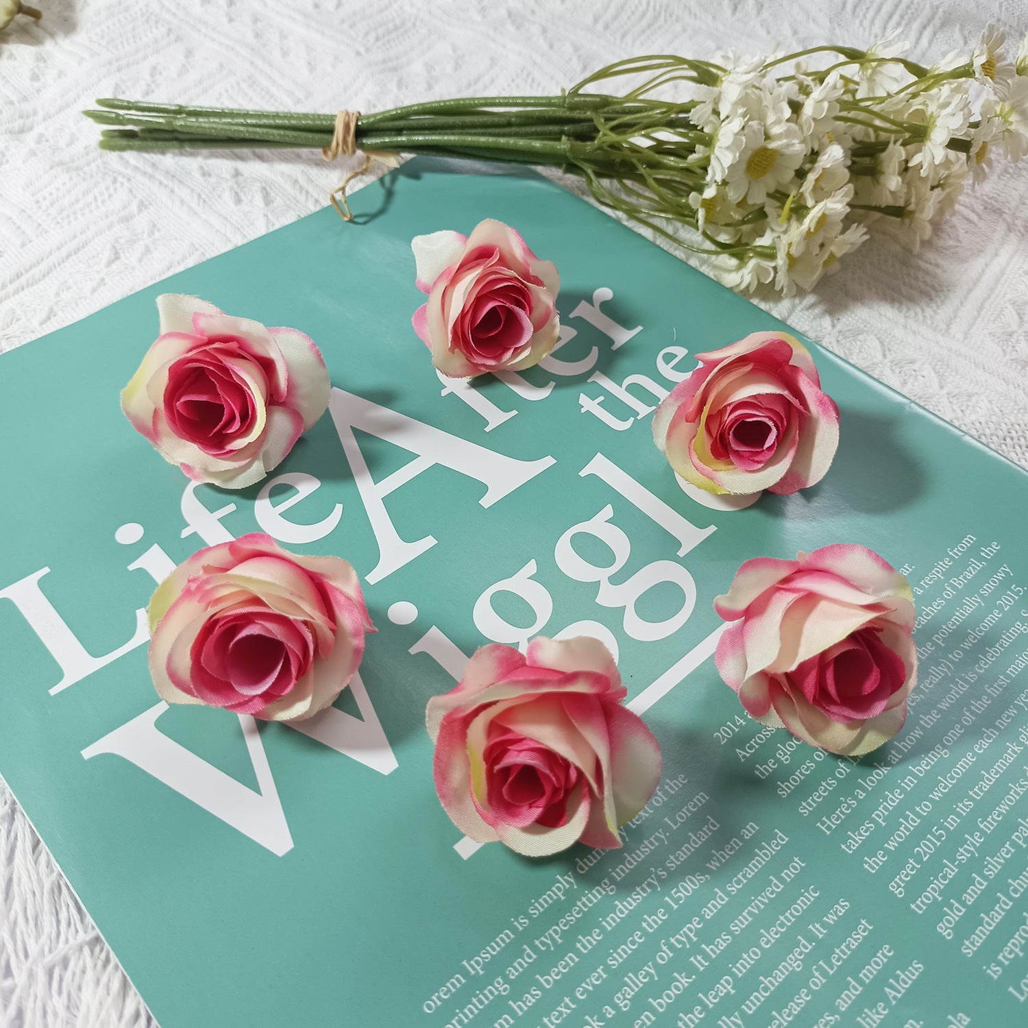 Künstliche kleine Rosenköpfe 4cm, realistisch, DIY Hochzeitsdekoration, Fotografie Requisiten, Geschenkverpackung, langlebig