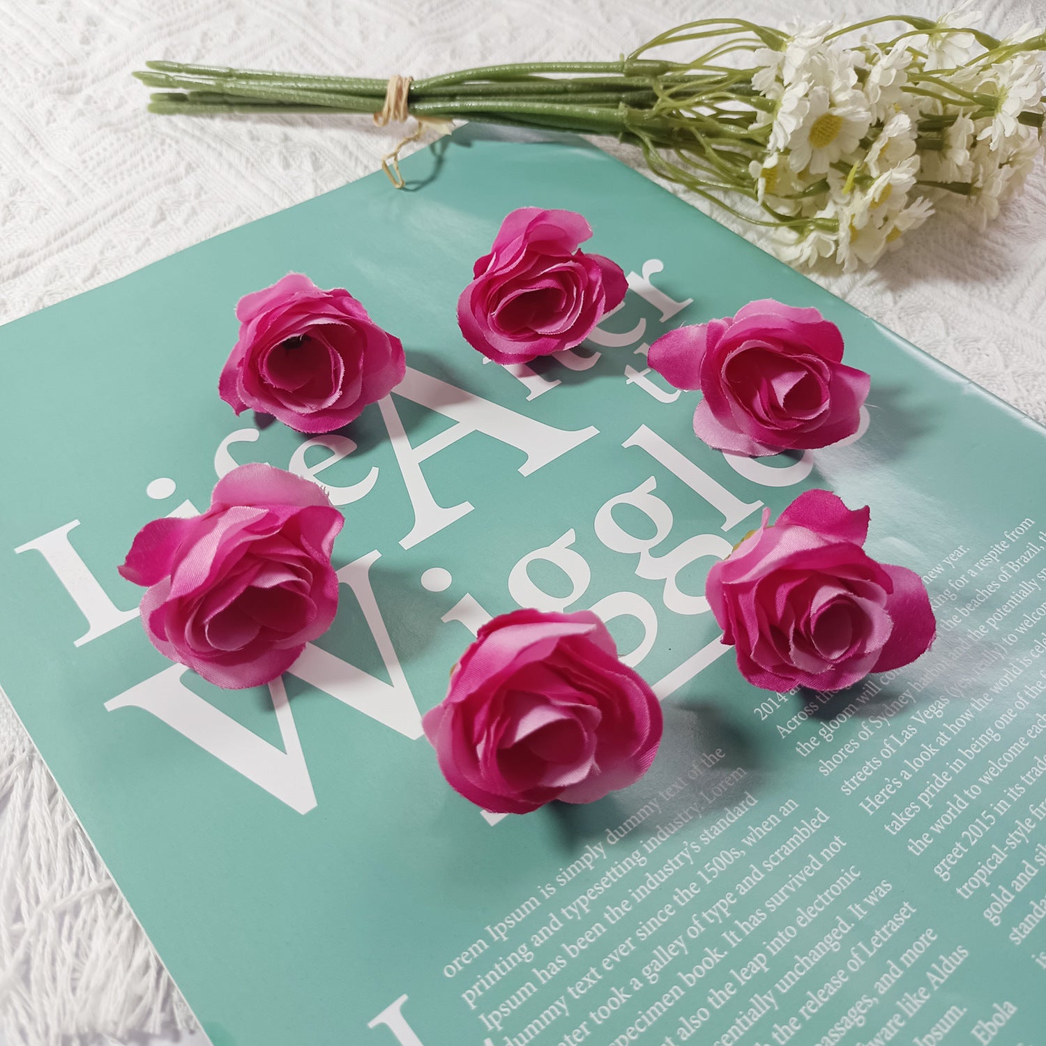 Künstliche kleine Rosenköpfe 4cm, realistisch, DIY Hochzeitsdekoration, Fotografie Requisiten, Geschenkverpackung, langlebig