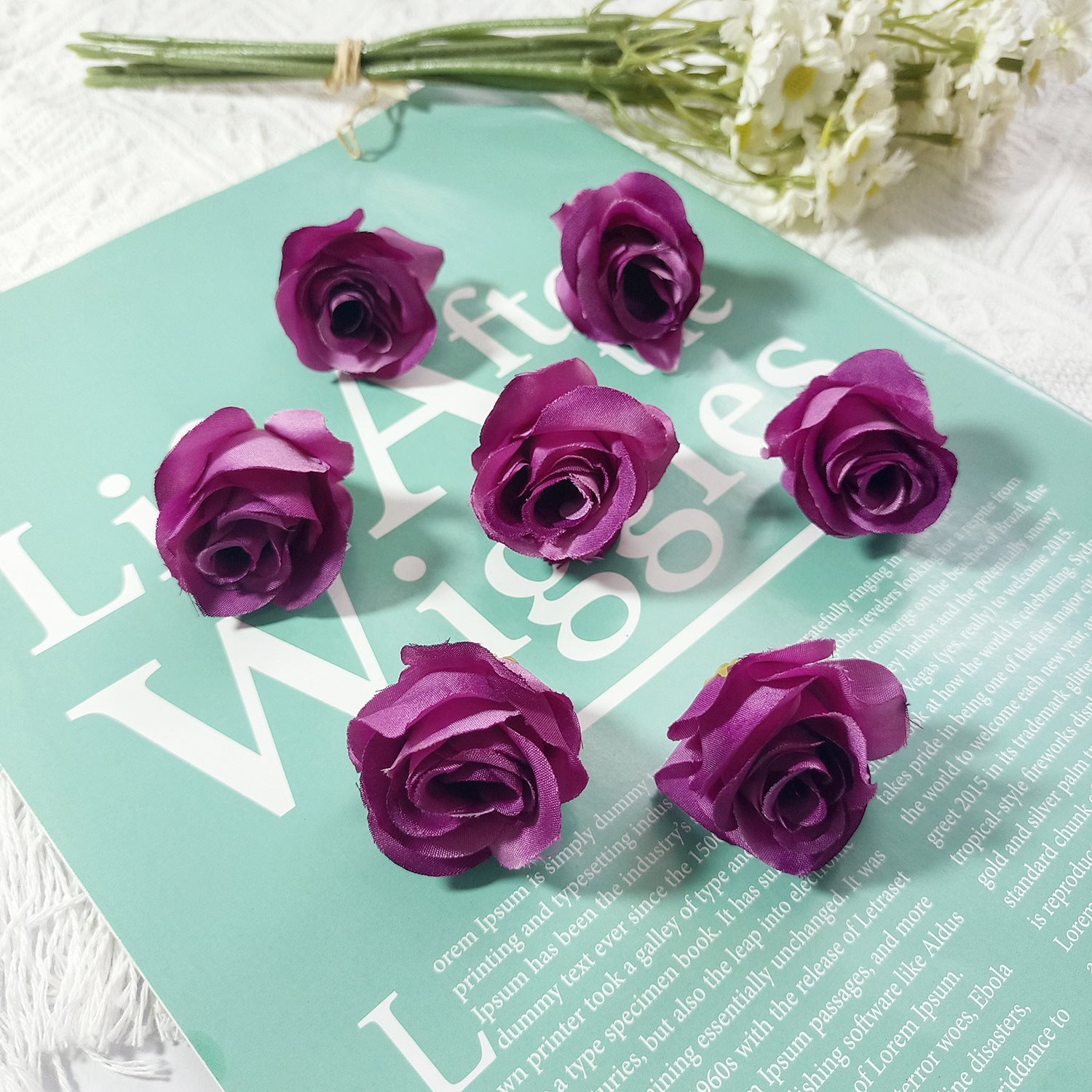 Künstliche kleine Rosenköpfe 4cm, realistisch, DIY Hochzeitsdekoration, Fotografie Requisiten, Geschenkverpackung, langlebig