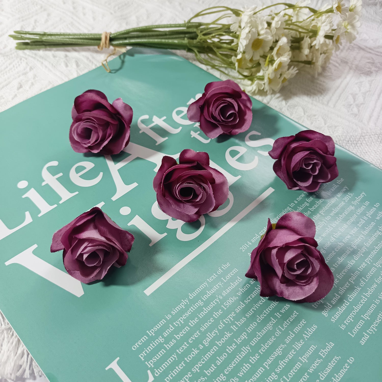 Künstliche kleine Rosenköpfe 4cm, realistisch, DIY Hochzeitsdekoration, Fotografie Requisiten, Geschenkverpackung, langlebig