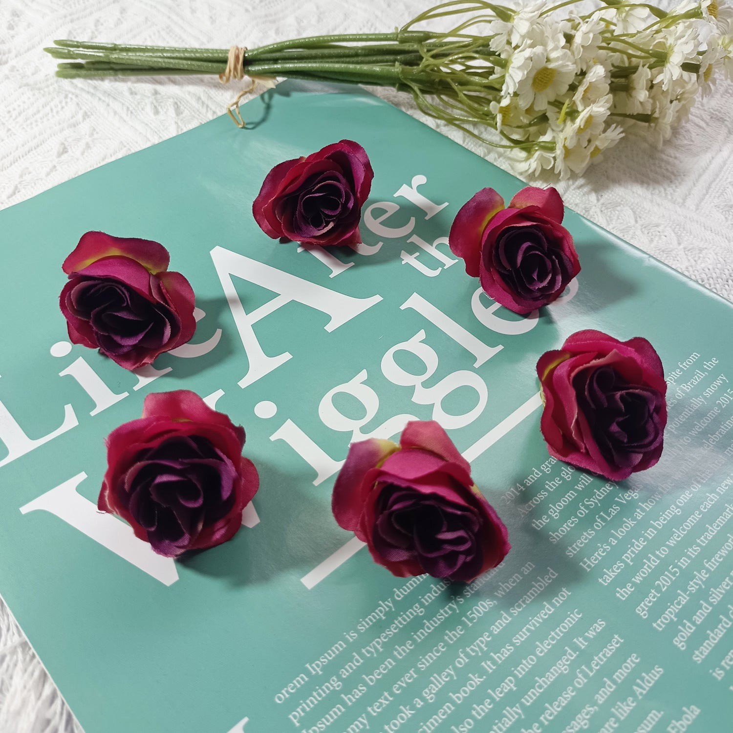 Künstliche kleine Rosenköpfe 4cm, realistisch, DIY Hochzeitsdekoration, Fotografie Requisiten, Geschenkverpackung, langlebig