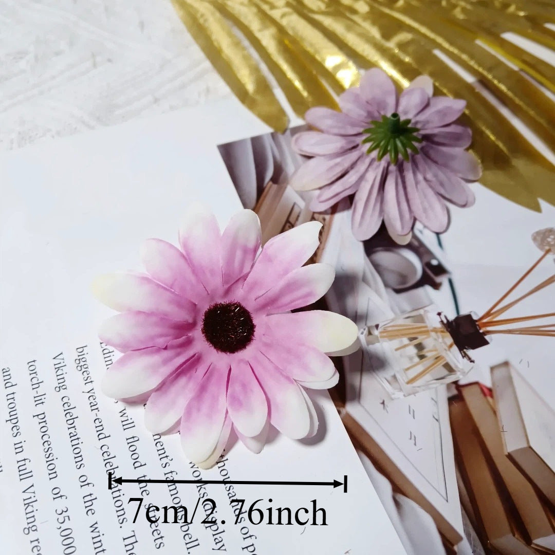 Gänseblümchen Blumenköpfe 7cm, Täuschend Echte Seidenblumen zum Basteln, DIY Kunstblumen für Hochzeit, Gestecke, Floristik | Mengenrabatte