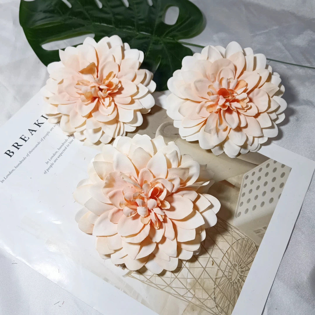 Dahlienkopf 11 cm, Künstliche Dahlien-Blüte in Realistischer Optik, Premium Kunstblume für DIY, Hochzeit, Gestecke, Dekoration