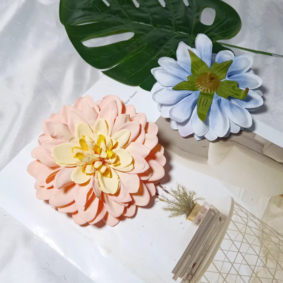 Dahlienkopf 11 cm, Künstliche Dahlien-Blüte in Realistischer Optik, Premium Kunstblume für DIY, Hochzeit, Gestecke, Dekoration