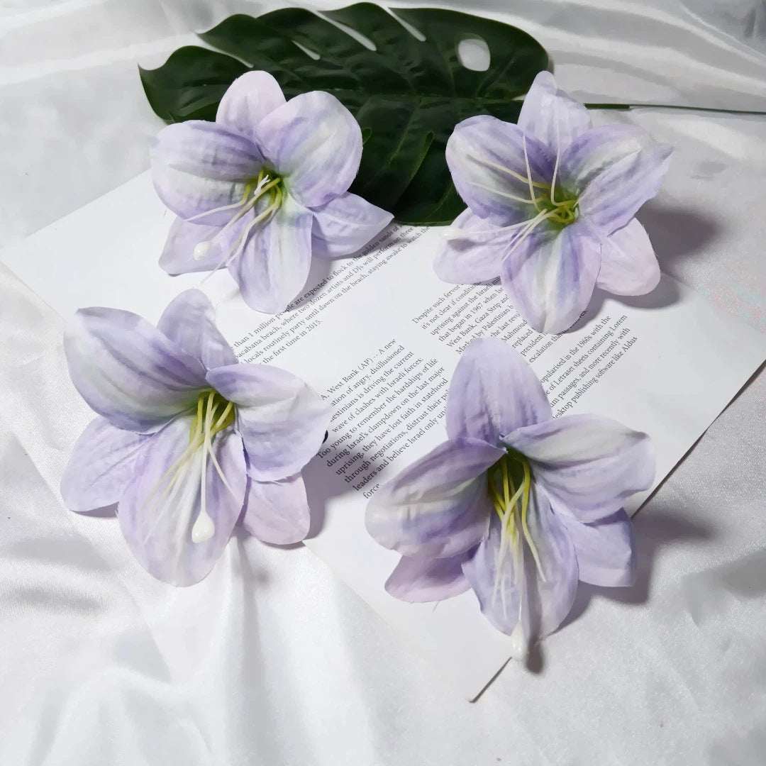 Künstliche Lilienblüten, 10 cm Durchmesser, realistische Optik, ideal für Hochzeiten, DIY Dekorationen, Blumenarrangements, Tischdekoration