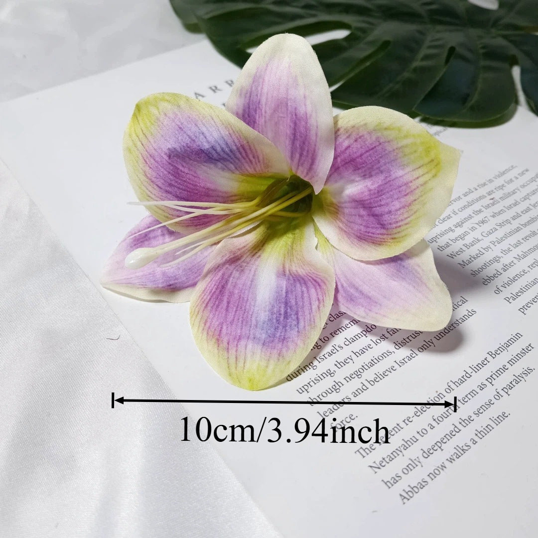 Künstliche Lilienblüten, 10 cm Durchmesser, realistische Optik, ideal für Hochzeiten, DIY Dekorationen, Blumenarrangements, Tischdekoration