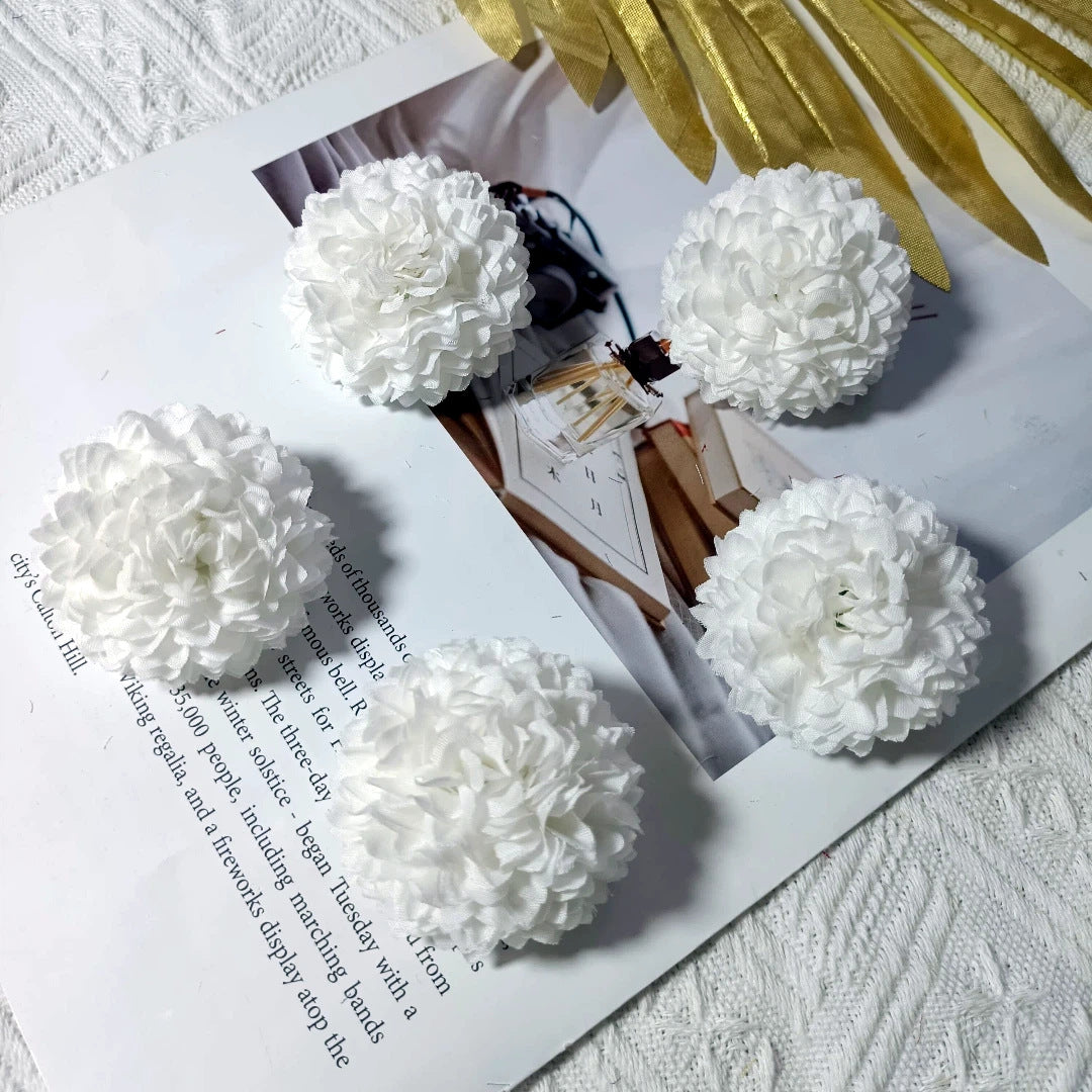 Echte-Look Kissen-Chrysanthemen, 5 cm Durchmesser, ideal für Hochzeiten, DIY-Haaraccessoires, Dekoration, langlebig und pflegeleicht