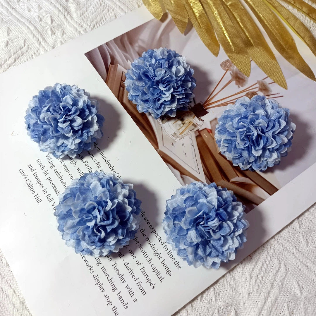 Echte-Look Kissen-Chrysanthemen, 5 cm Durchmesser, ideal für Hochzeiten, DIY-Haaraccessoires, Dekoration, langlebig und pflegeleicht